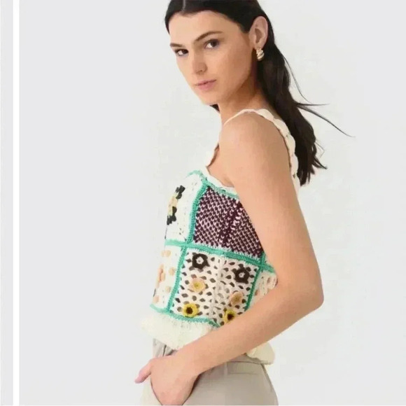 NWT Sea New York Granny Gracie Crochet Tank Top Ivory M - Picture 3 of 9